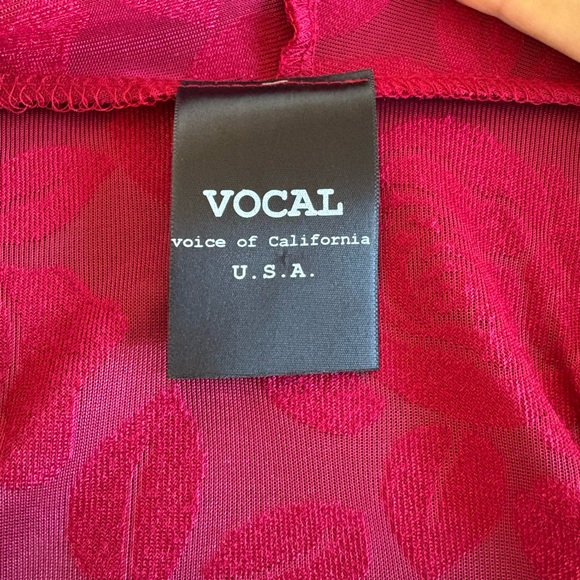 Vocal Deep Red Lace Robe - Picture 4 of 5